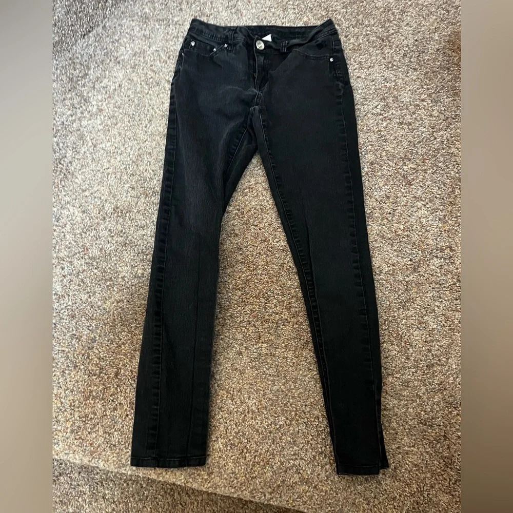 ⭐️EUC - Justice - Black Super Skinny Simply Low Denim Jeans - Girls Size 14S